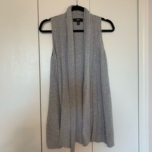 Grey Sleeveless Cardigan